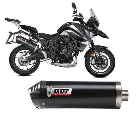 E.012.LVC Mivv Exhaust Muffler Oval Black Inox with Carbon Cap for BENELLI TRK 702 / X 2023 > 2024