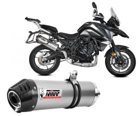 Mivv Exhaust Muffler Oval Inox with Carbon Cap for BENELLI TRK 702 / X 2023 > 2024