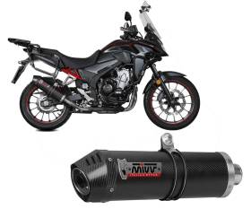 Exhaust Muffler Mivv OVAL Carbonio with Carbon End Cap for HONDA CB 500 X 2021 > 2024
