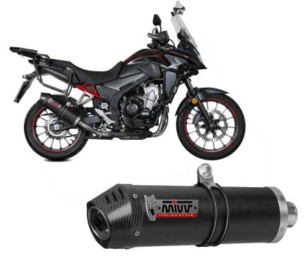 H.084.L3C Exhaust Muffler Mivv OVAL Carbonio with Carbon End Cap for HONDA CB 500 X 2021 > 2024