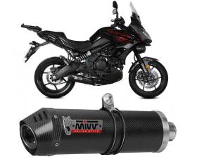 Full System Exhaust Mivv OVAL Carbonio with Carbon End Cap for KAWASAKI Versys 650 2021 > 2024