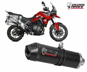 Mivv Muffler slip-on exhaust OVAL Carbon with carbon cap kat for TRIUMPH TIGER 900 GT 2021 > 2024