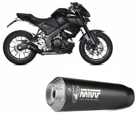 Y.067.LC4B Complete Exhaust MIVV X-M1 Black for YAMAHA MT-125 2020 > 2023