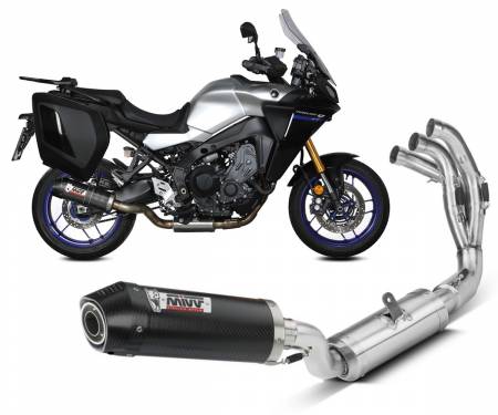 Y.069.L3C Complete Exhaust MIVV OVAL WITH CARBON CAP for YAMAHA Tracer 9 GT 2021 > 2023