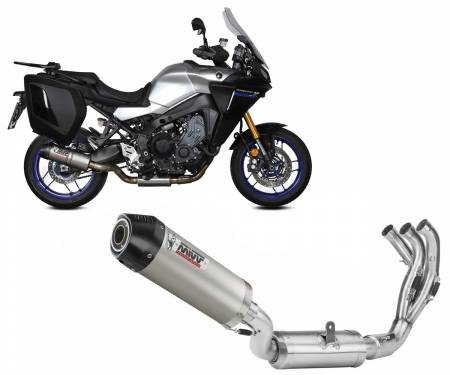 Y.069.L4C Complete Exhaust MIVV OVAL Titanium+WITH CARBON CAP for YAMAHA Tracer 9 GT 2021 > 2023
