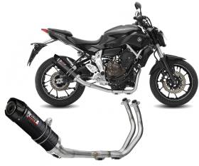 Komplette Auspuffanlage MIVV GP Carbon mit carbon endkappe Hoch fur Yamaha Mt-07 2021 > 2024