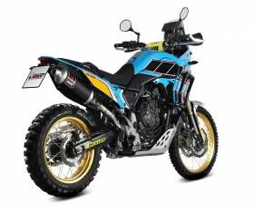 Auspuff exhaust MIVV Dakar Schwarzer Edelstahl fur Yamaha Tenere 700 World raid 2022 > 2024