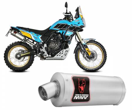 Y.064.LDKX Pot D'Echappament MIVV Dakar Inox pour Yamaha Tenere 700 World raid 2022 > 2024