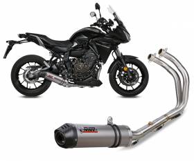 Complete Exhaust Mivv OVAL Titanium+Carbon Cap for Yamaha Tracer 7 2021 > 2024