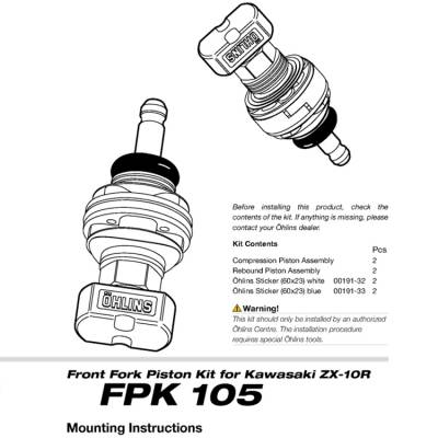 FPK105 Kawasaki Zx-10r 2008-2010 Ohlins Accessoires Fpk 105
