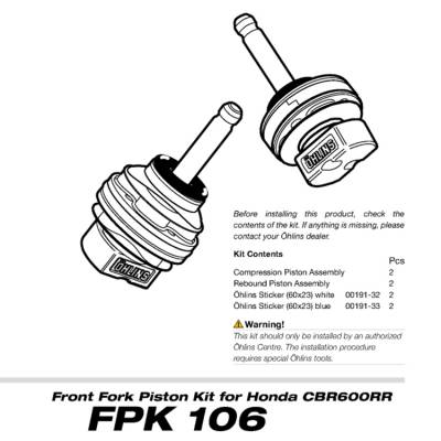 FPK106 Honda Cbr600rr 2007-2012 Ohlins Accessoires Fpk 106