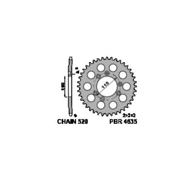 2246 13 18NC Front Sprocket PBR Size 520 - 13 > 13 Teeth for BORILE MULTIUSO 2013 > 2015