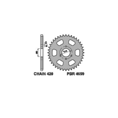270 14 18NC Front Sprocket PBR Size 420 - 13 > 17 Teeth for OHVALE GP-O 110 AUTOMATIC 2016 > 2021