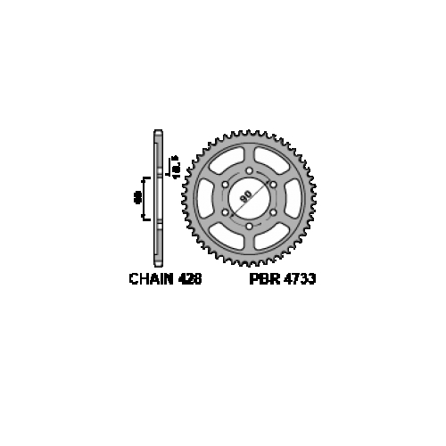 4733 47 C45 Rear Sprocket Pbr SIZE 428 - 47 > 47 Teeth for Honda