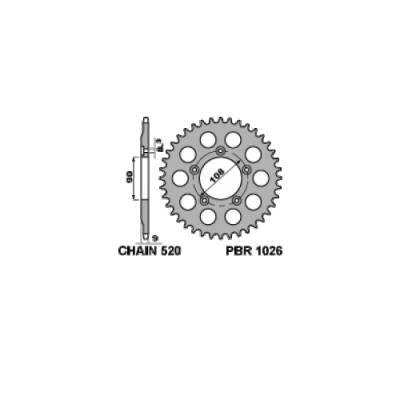 495 15 18NC Front Sprocket PBR Size 520 - 14 > 15 Teeth for DUCATI PASO 2'S. 1987 > 1990
