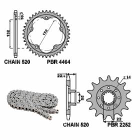 EK2106G Chain and Sprockets Kit 16 / 43 / 520 PBR MV AGUSTA F3 RR 2017 > 2020