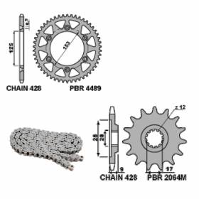 EK2512 Chain and Sprockets Kit 11 / 62 / 428 PBR HM SIX COMPETITION 2007
