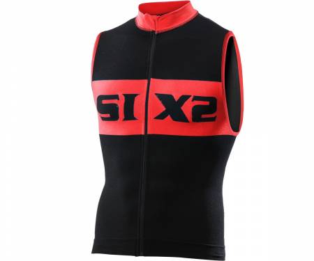 BK2L--SNE-RO Bike SIX2 Maglia smanicato LUXURY BLACK/RED - S