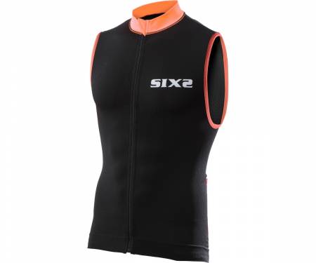 ASBIK2XSARFI Bike SIX2 rayas negro / naranja sin mangas jersey - XS