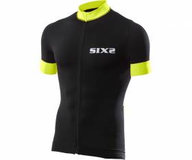 Bike SIX2 Maglia maniche corte STRIPES BLACK/YELLOW - XS