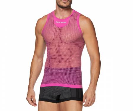 UCSMRCUNFXFI Sleeveless SIX2 a rete Color PINK FLUO - ONE SIZE