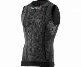 SIX2 sin mangas ropa interior de carbono negro carbono - XS