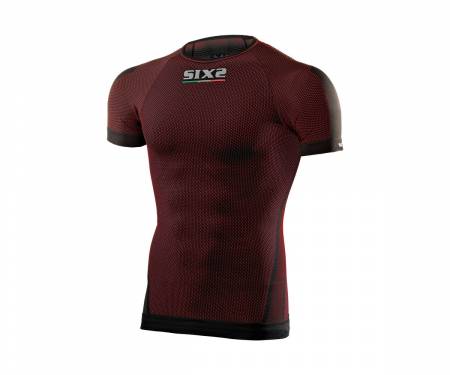 TS1--ML-DRED T-shirt SIX2 kurze Ärmel DARK RED - M/L