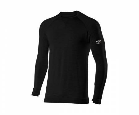 TS2MLXLWO-NE T-shirt SIX2 long sleeves Merinos WOOL BLACK - L/XL