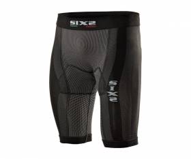Pantalones cortos de moto con almohadilla SIX2 BLACK CARBON