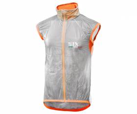 SIX2 Windproof vest TRASPARENT/ORANGE FLUO