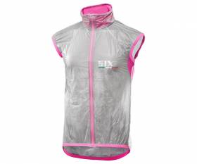 SIX2 Windproof vest TRASPARENT/PINK FLUO