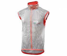 SIX2 Windproof vest TRASPARENT/RED