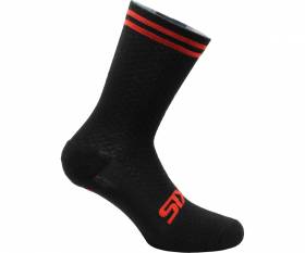 SIX2 Merinos wool socks BLACK/RED STRIPES