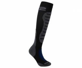 SIX2 Long reinforced Merinos wool socks BLACK/GREY