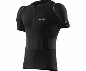 SIX2 Mesh sleeveless jersey with back protector BLACK