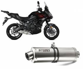 Full System Exhaust Oval Storm Acciaio for Kawasaki Versys 650 2021 > 2024