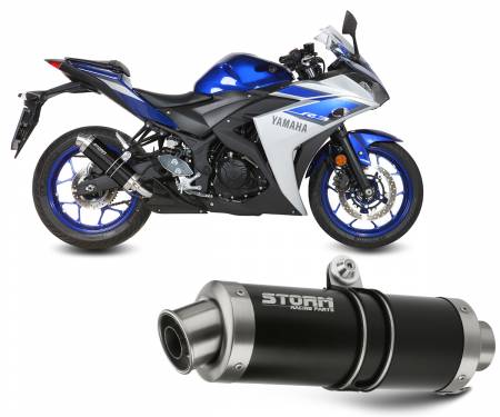 74.Y.048.LXSB Exhaust Storm by Mivv Muffler Gp Nero Steel for Yamaha Yzf R3 2015 > 2022