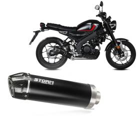 Exhaust Storm by Mivv Muffler GP Steel Black with carbon cup Yamaha XSR 125 2022 > 2024
