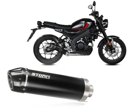 74.Y.075.LXSBC Exhaust Storm by Mivv Muffler GP Steel Black with carbon cup Yamaha XSR 125 2022 > 2024