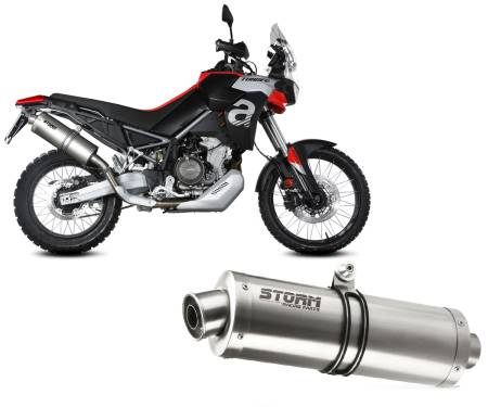 74.A.017.LX2 Exhaust Storm by Mivv Oval Stainless Steel for Aprilia TUAREG 660 2022 > 2024