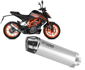 Exhaust Muffler Storm GP ST.STEEL with carbon cap for KTM RC 125 2017 > 2020
