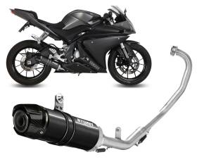Full System Exhaust Storm GP Black carbon cap for YAMAHA MT-125 2015 > 2019
