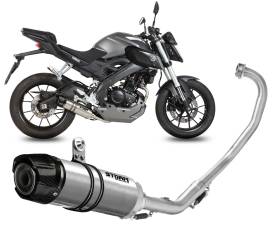 Full System Exhaust Storm GP ST.STEEL carbon cap for YAMAHA MT-125 2015 > 2019