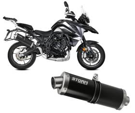 Exhaust Storm by Mivv Oval Black Stainless Steel for Benelli TRK 702 / X 2023 > 2024