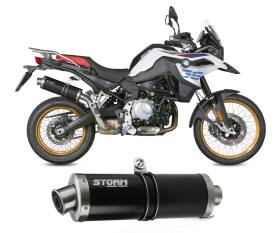 Exhaust Storm by Mivv black Muffler Oval Steel for Bmw F 850 Gs 2018 > 2022