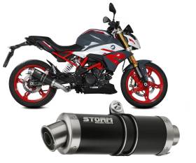Full System Exhaust Storm By Mivv Gp Steel Black Bmw G 310 R 2018 > 2024