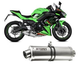 Full System Exhaust Oval Storm Stainless Steel for Kawasaki Ninja 650 2023 > 2024