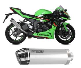 Exhaust Storm by Mivv Muffler Gp Steel with carbon end cap for KAWASAKI ZX-6 R 636 {{year_system}}