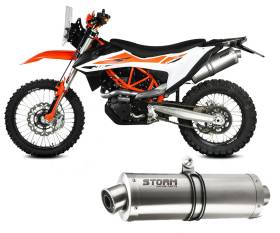 Exhaust Muffler Storm By Mivv Oval Stainless Steel Ktm 690 ENDURO R 2019 > 2023
