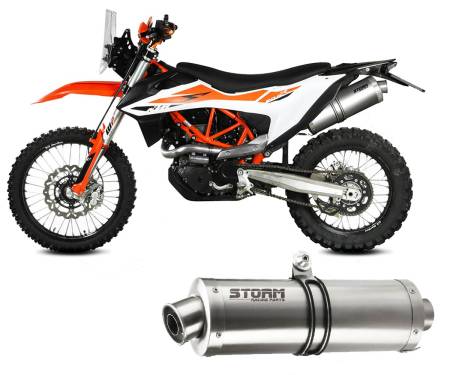 74.KT.023.LX2 Exhaust Muffler Storm By Mivv Oval Stainless Steel Ktm 690 ENDURO R 2019 > 2023